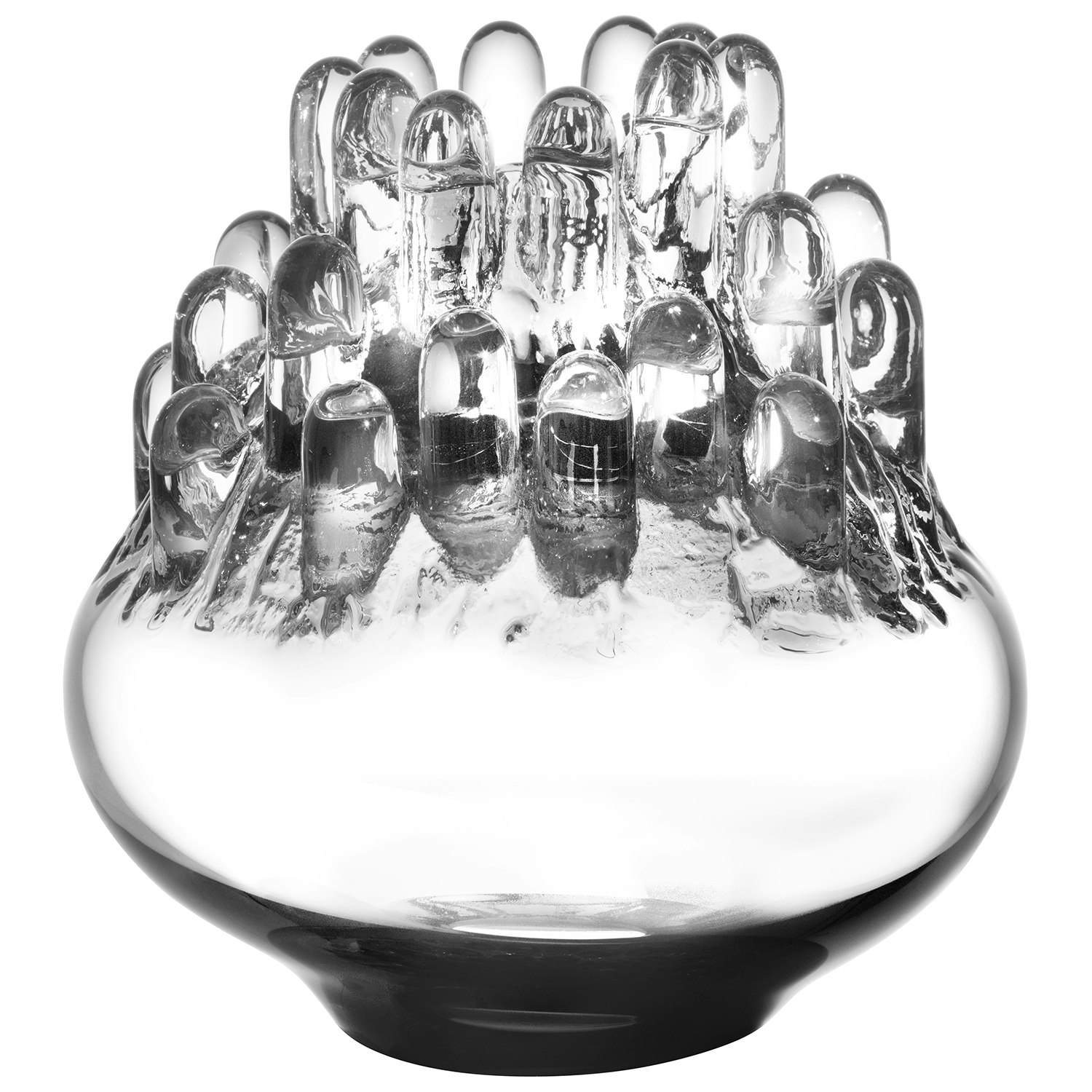 Kosta Boda Polar Ljush&aring;llare Medium 20 Cm - Ljuslyktor Munbl&aring;st Glas Klar