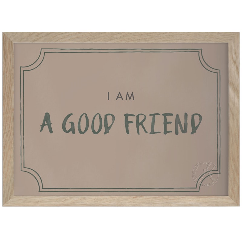 Good Friend Diploma Poster A4, Dusty Rose
