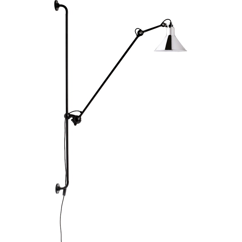 Lampe Gras N°214 Vägglampa, Svart / Krom