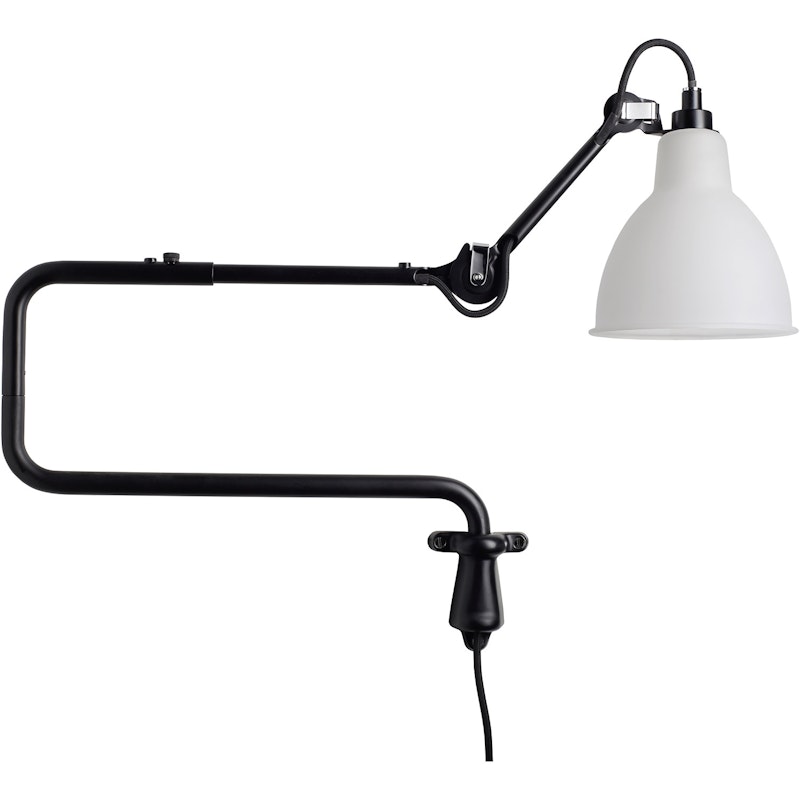 Lampe Gras N°303 Vägglampa, Svart / Frostat Glas