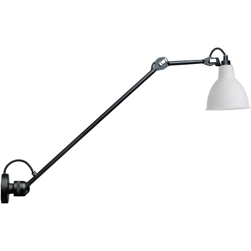 Lampe Gras N°304 Vägglampa L60, Svart / Frostat Glas