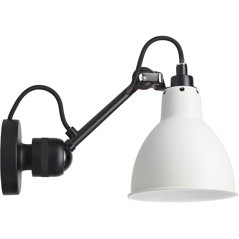 Lampe Gras N°304 Vägglampa Med Sladd, Svart / Vit