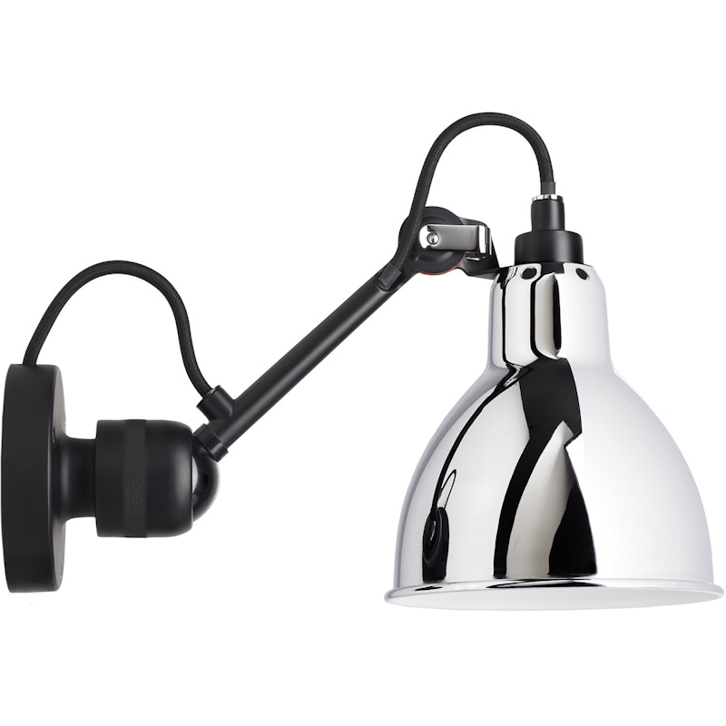 La Lampe Gras N°304 Vägglampa Med Strömbrytare, Svart / Krom