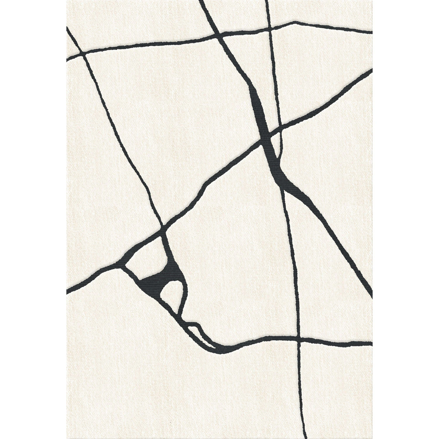 Layered Gute matta /vit 300x400 Cm - Mönstrade mattor Ull Svart