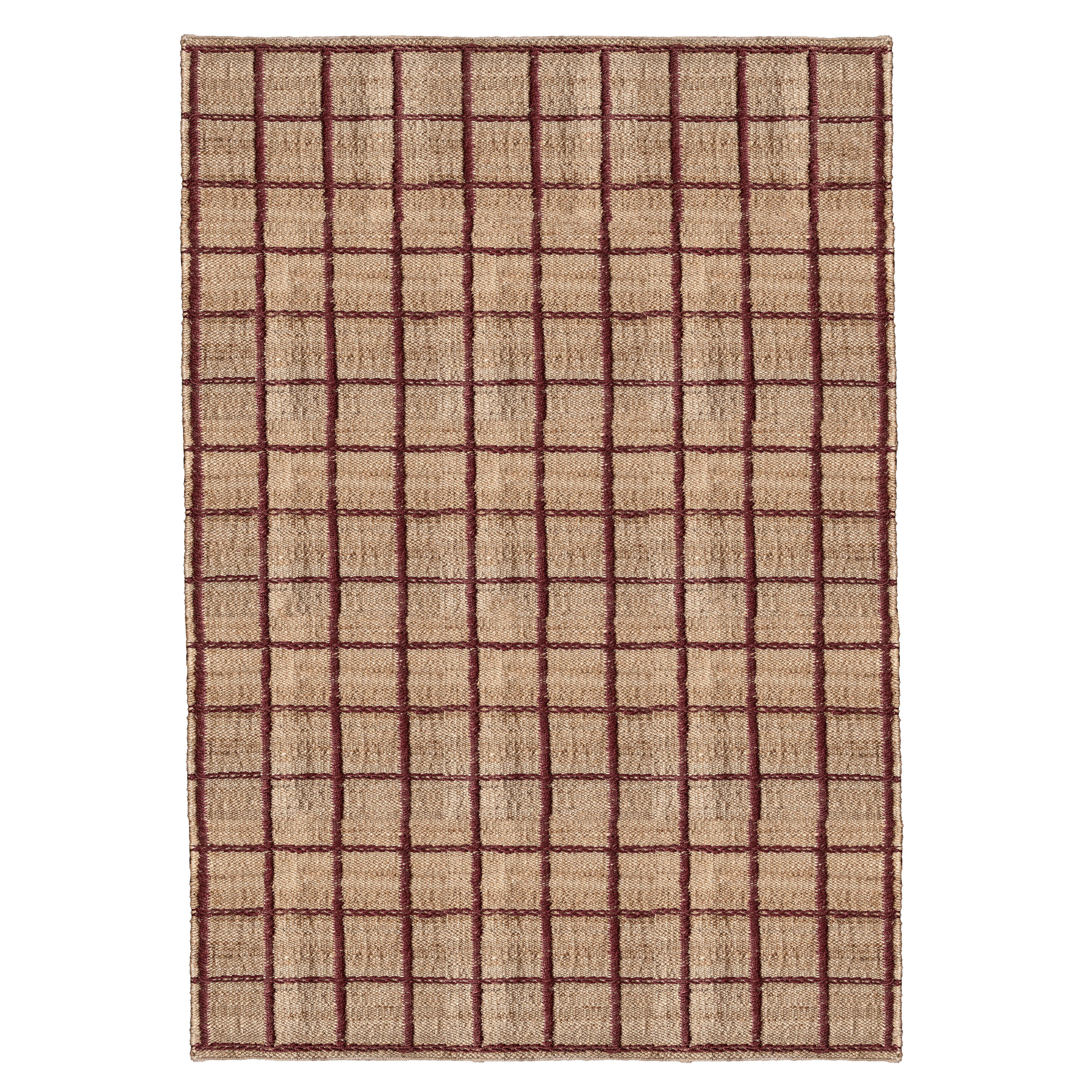 Layered Strata matta 180x270 Cm - Mönstrade mattor Jute Vinröd