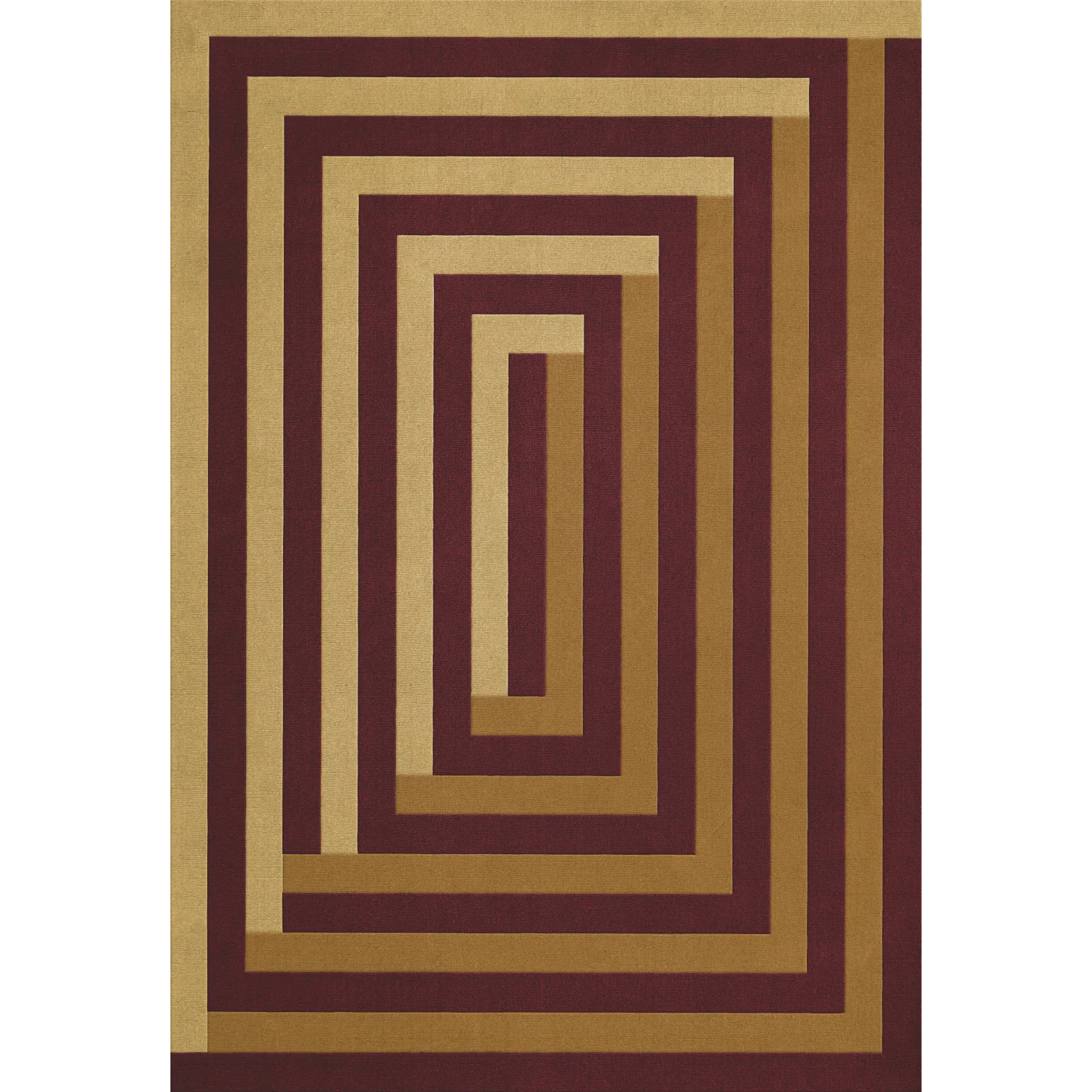 Layered Teklan Labyrinth matta 250x350 Cm / Mulberry - Mönstrade mattor Ull Sand