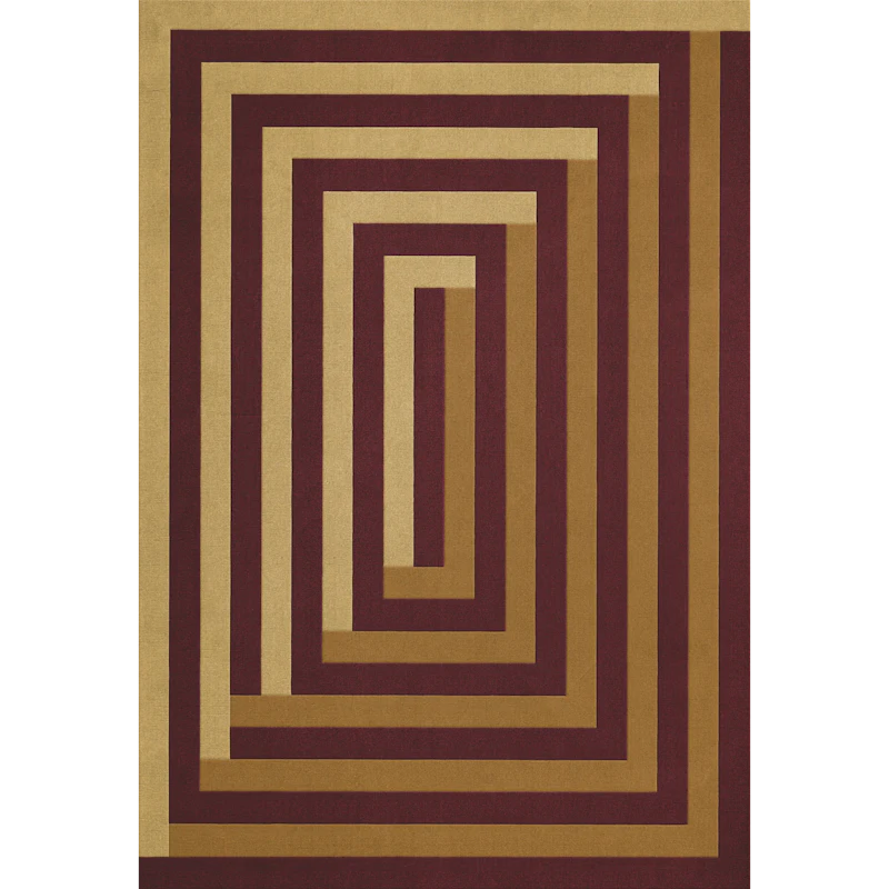 Teklan Labyrinth Ullmatta 300x400 cm, Sand / Mulberry