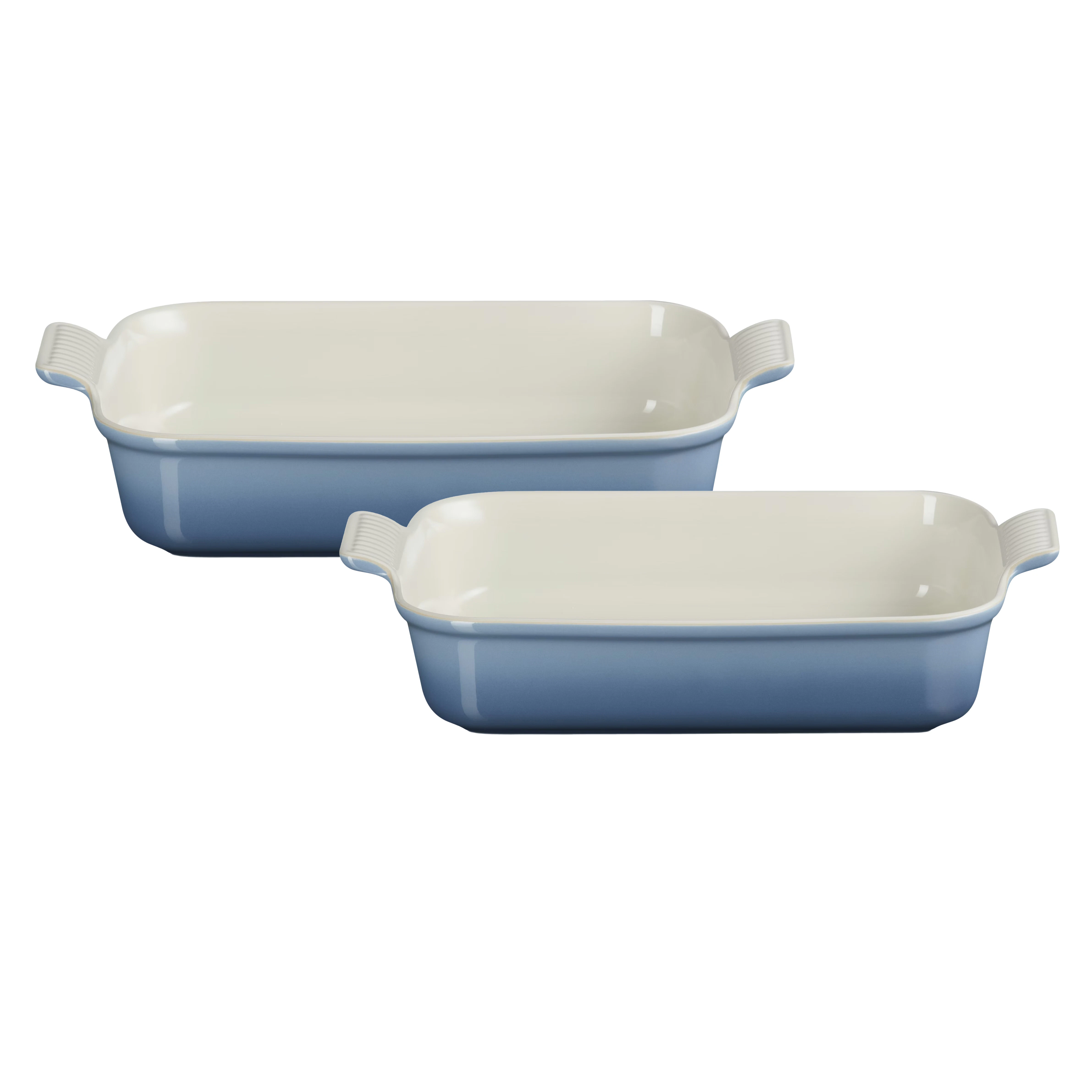 le creuset heritage 26 + 32 cm - stengods chambray
