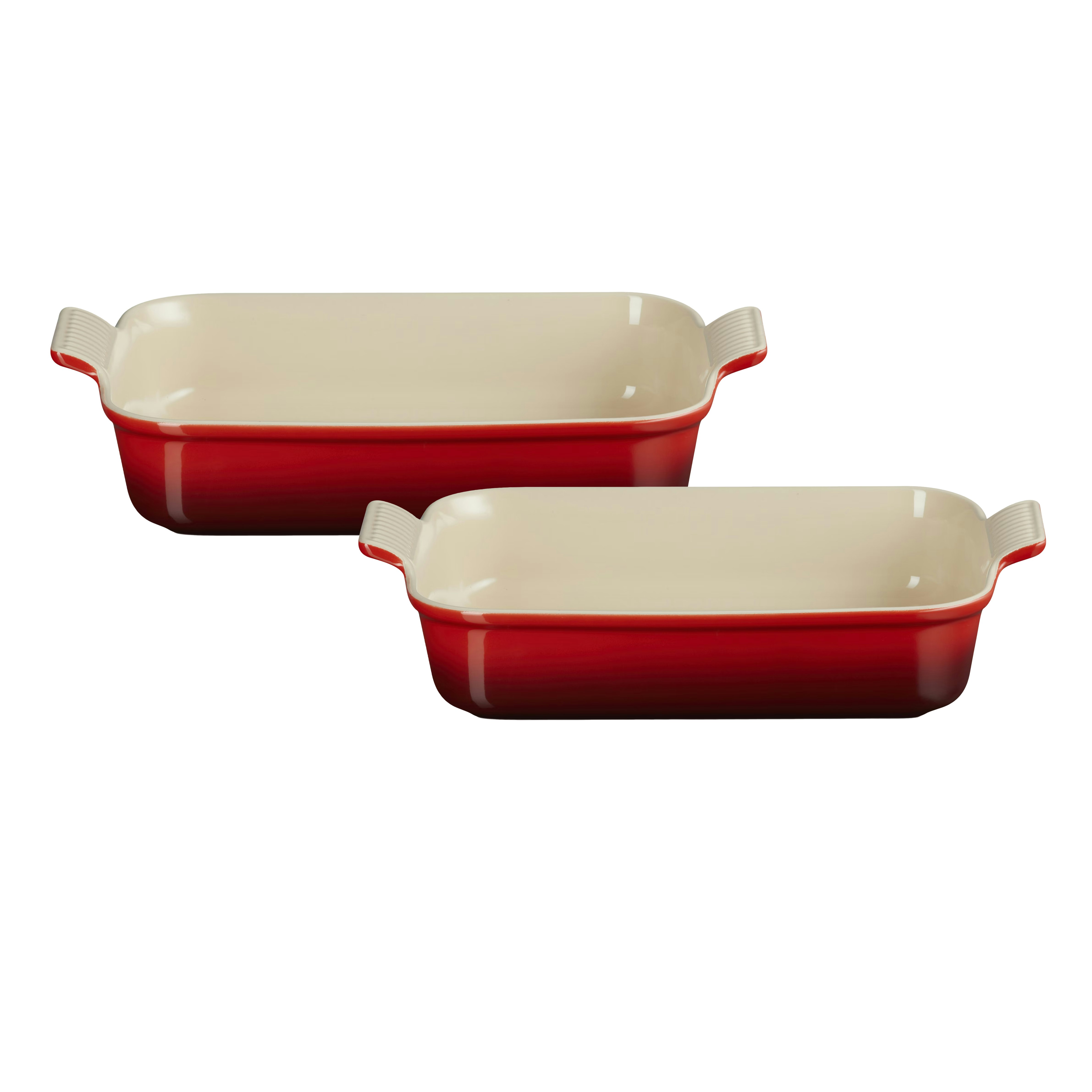 Le Creuset Heritage Ugnsformar 26 + 32 Cm - Ugnsformar Stengods Cerise