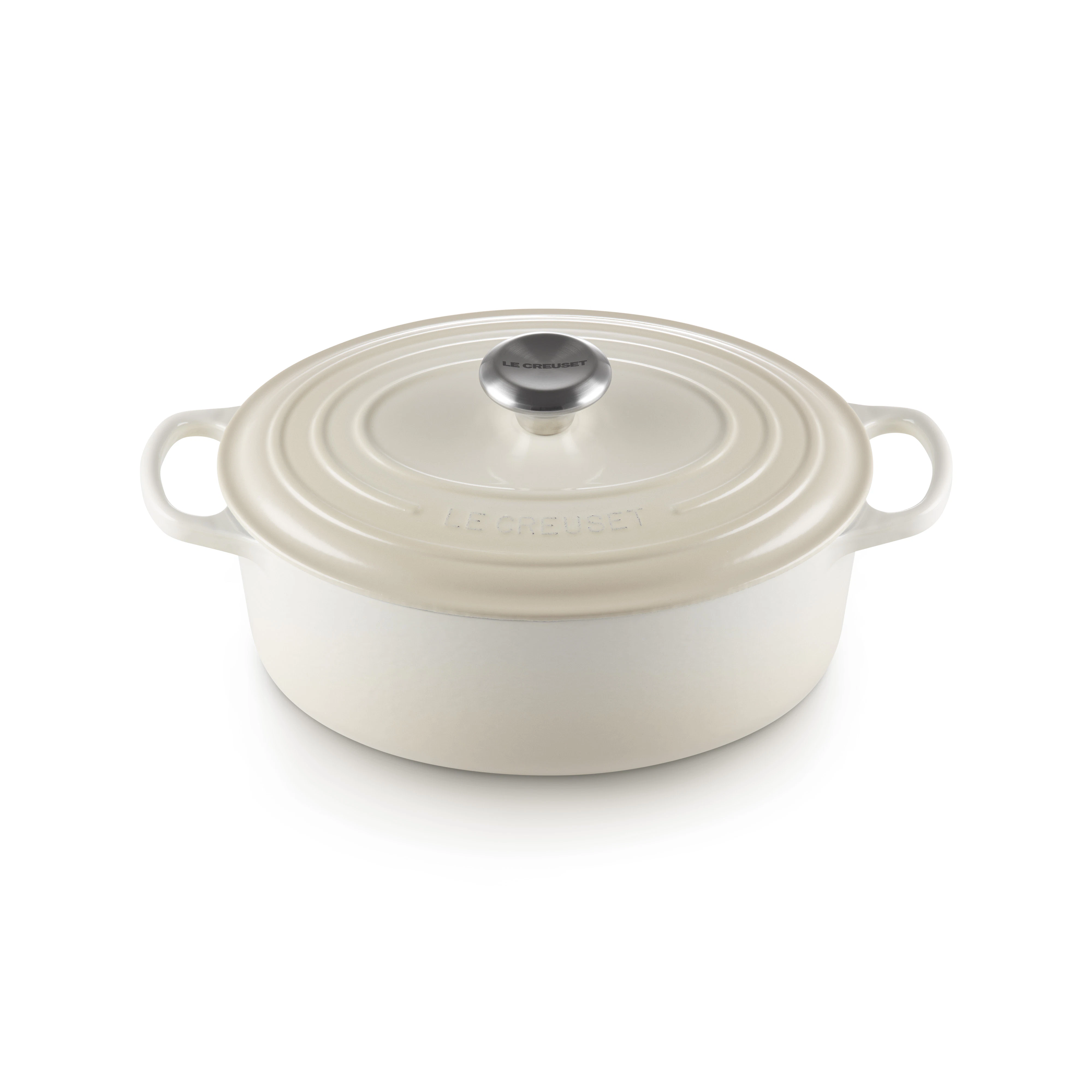 Le Creuset Signature Gryta Oval 27 Cm - Grytor Emaljerat Gjutj&auml;rn Meringue
