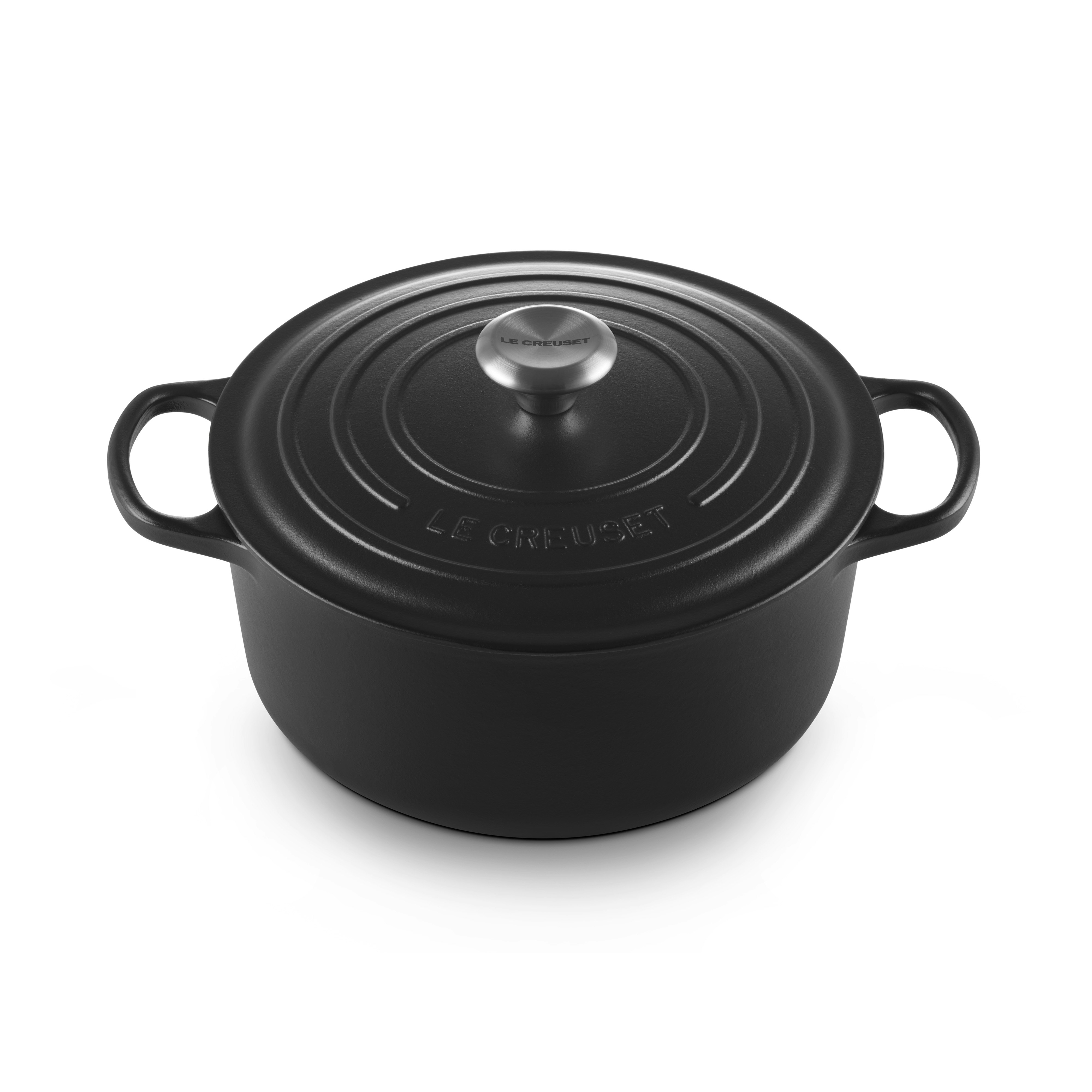 Le Creuset Signature Gryta Rund 26 Cm Matte Black - Grytor Emaljerat Gjutj&auml;rn Mattsvart