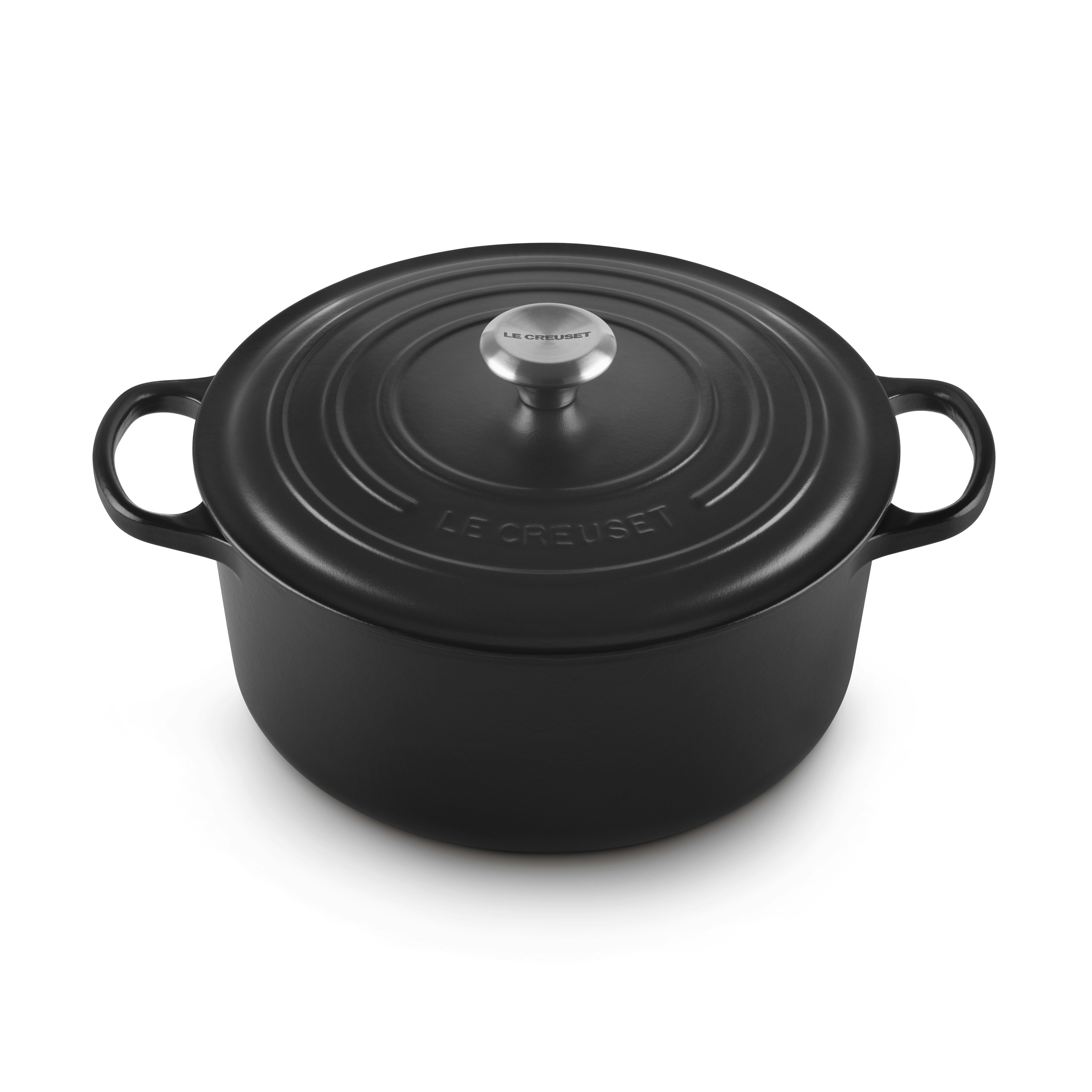 Le Creuset Signature Gryta Rund 28 Cm Matte Black - Grytor Emaljerat Gjutj&auml;rn Mattsvart