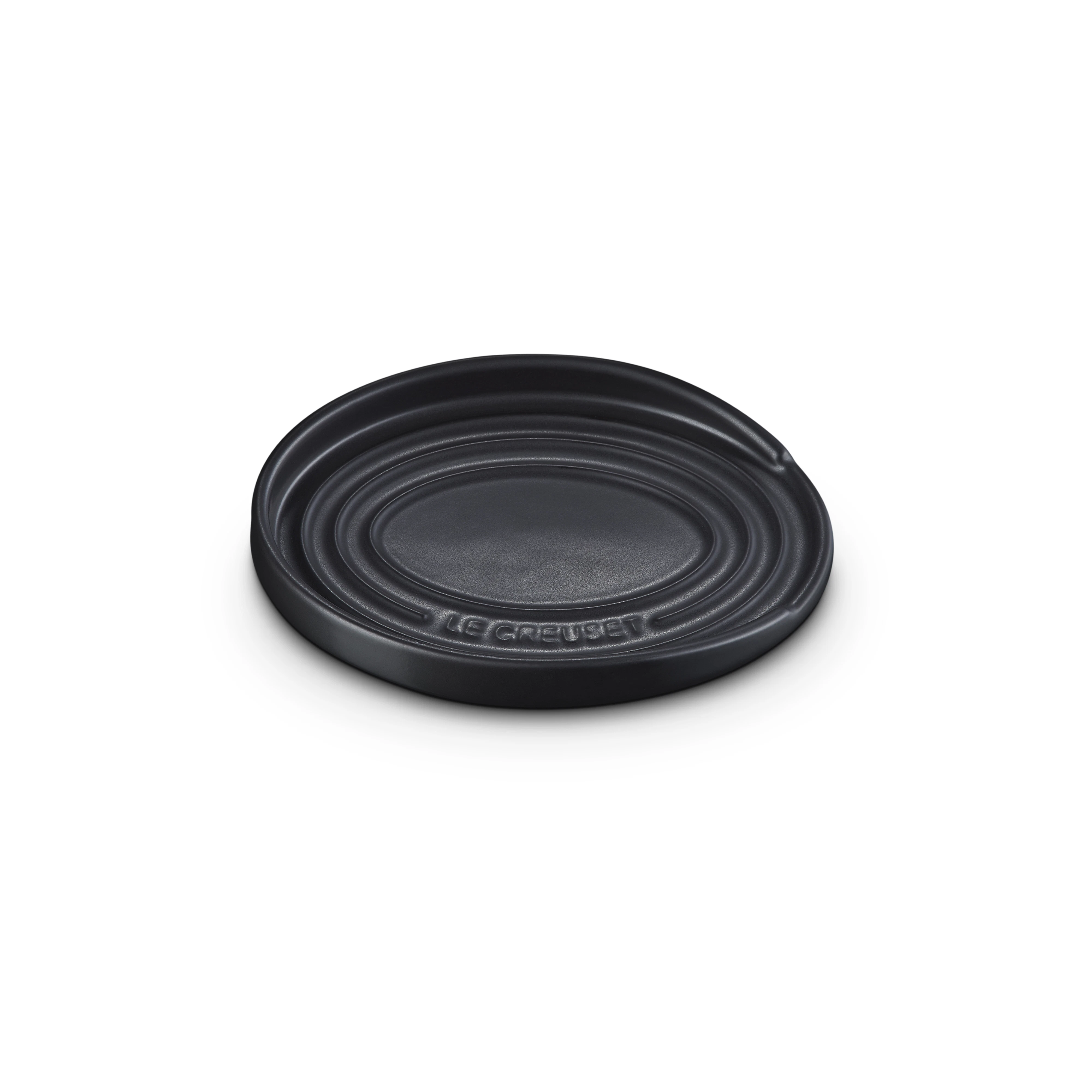 Le Creuset Signature Grytskedhållare Oval Matte Black - Bestick- & Redskapsförvaring Stengods Mattsvart