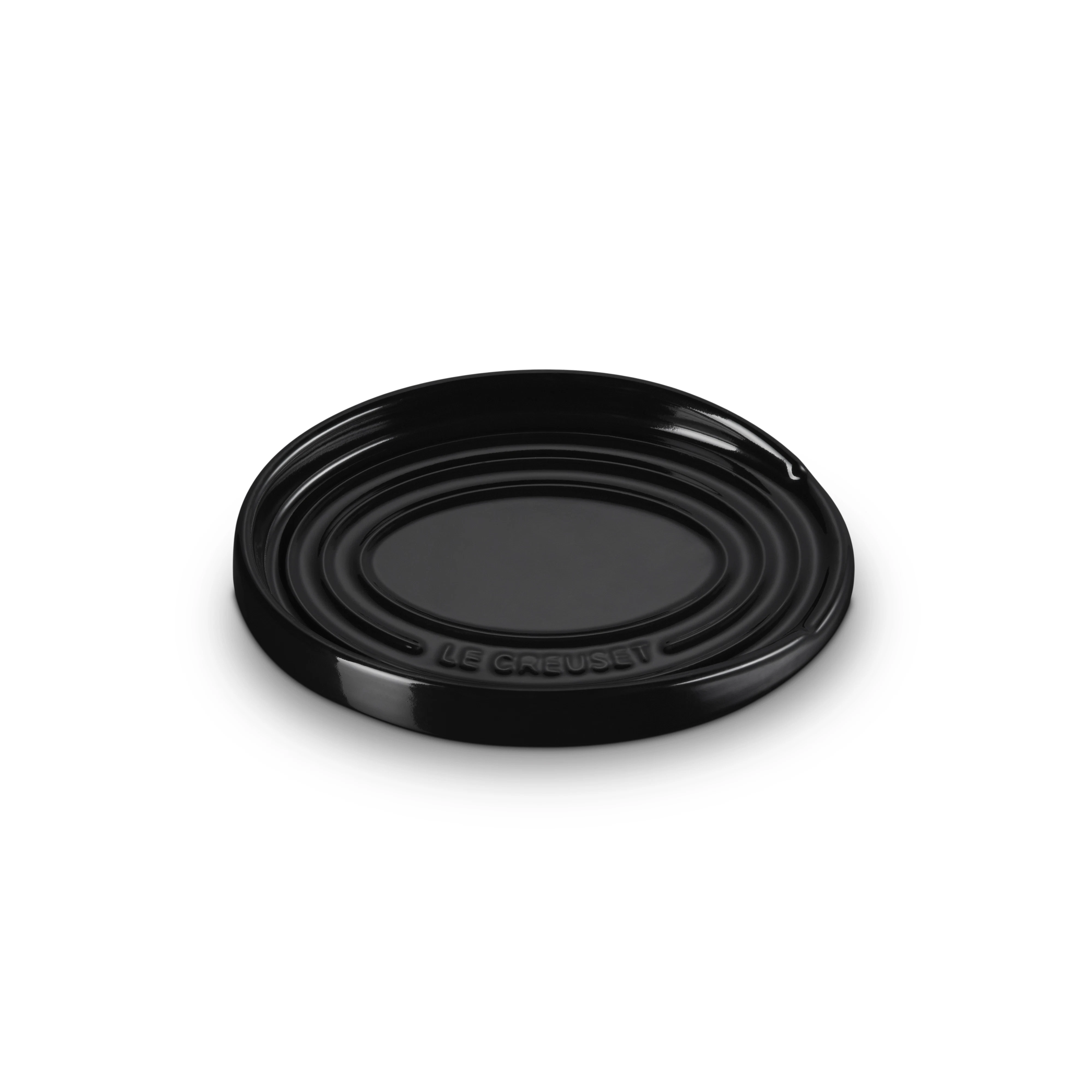 Le Creuset Signature Grytskedhållare Oval Black - Bestick- & Redskapsförvaring Stengods Svart