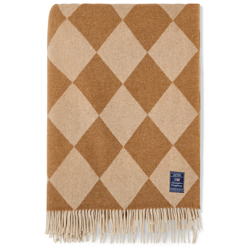 Argyle Pläd 130x170 cm, Fudge / Vit