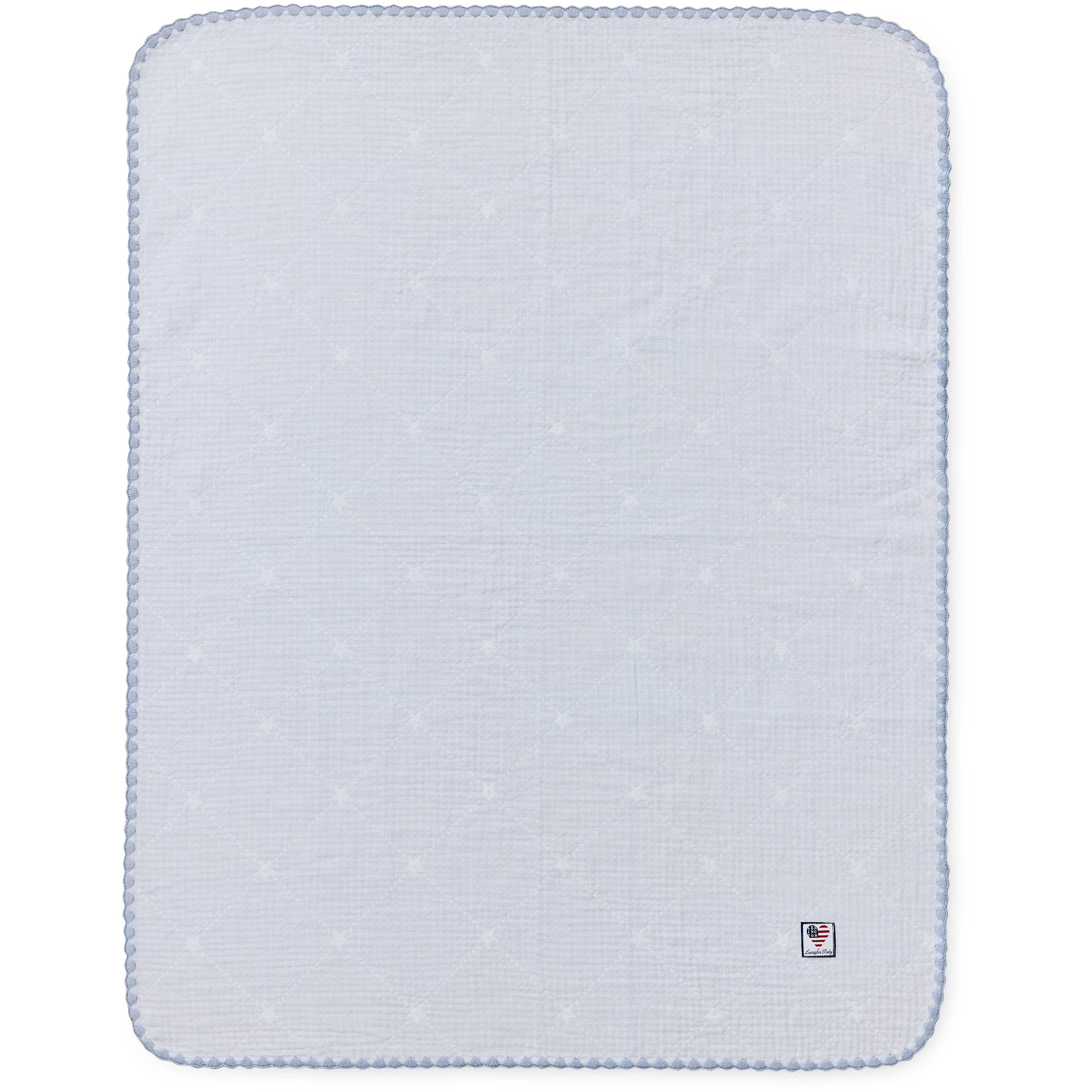Lexington Baby Signature Star Pläd 70x75 Cm / Blå - Barnfiltar Bomull Vit