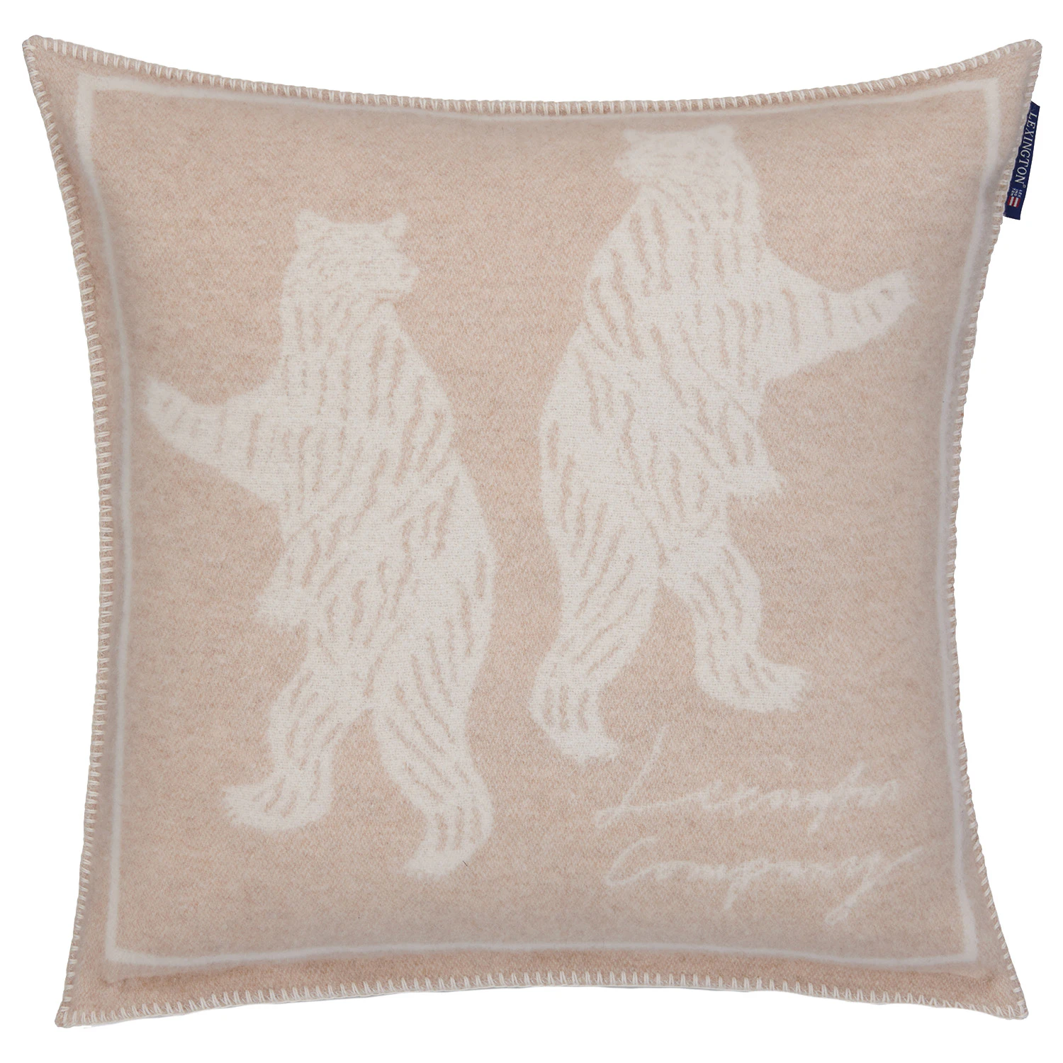Lexington Bears Jacquard Kuddfodral 50x50 Cm Beige - Prydnadskuddar & Fodral Återvunnen Ull Vit