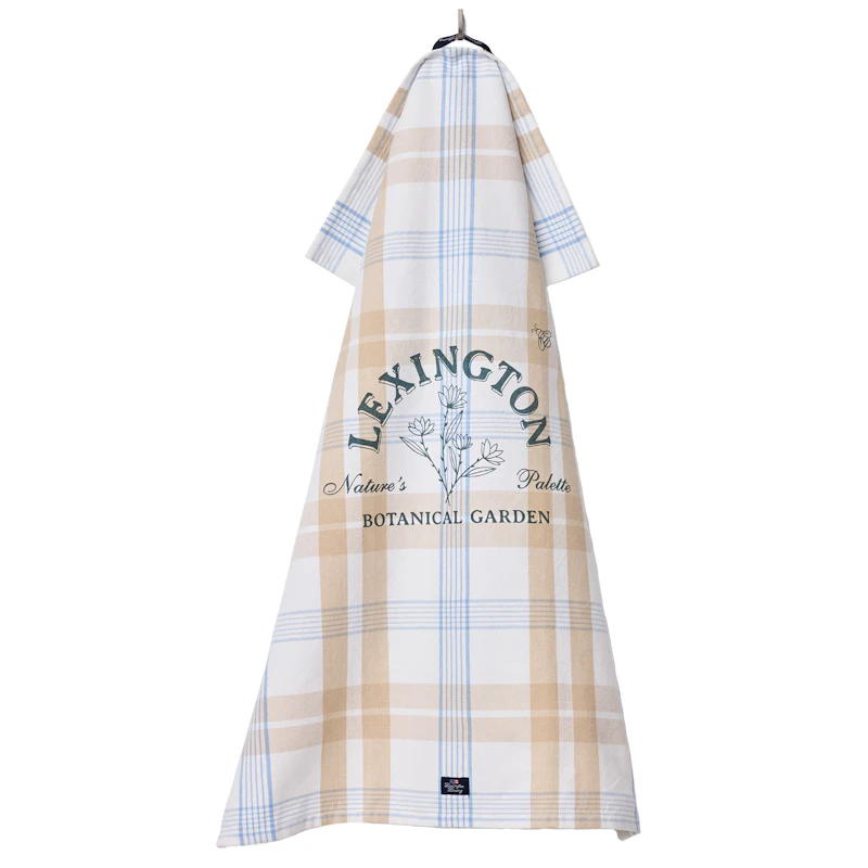 Botanical Checked Kökshandduk 50x70 cm Beige/Blå