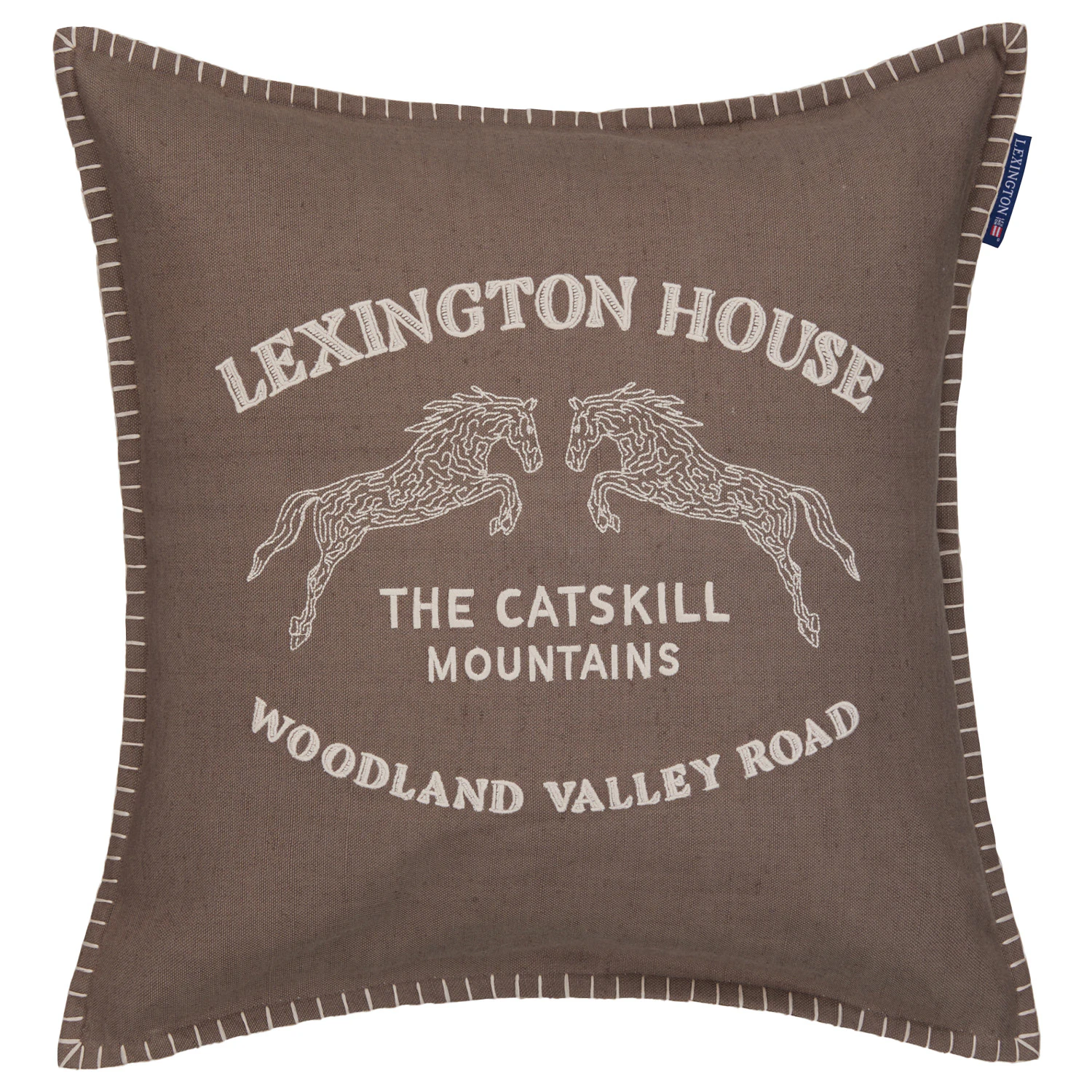 Lexington Catskills Logo Kuddfodral 50x50 Cm - Prydnadskuddar & Fodral Bomull Brun