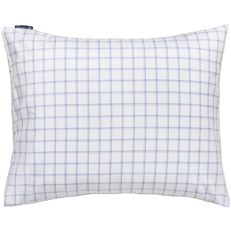 Check Lyocell Oxford Örngott 50x60 cm, Vit/Blå