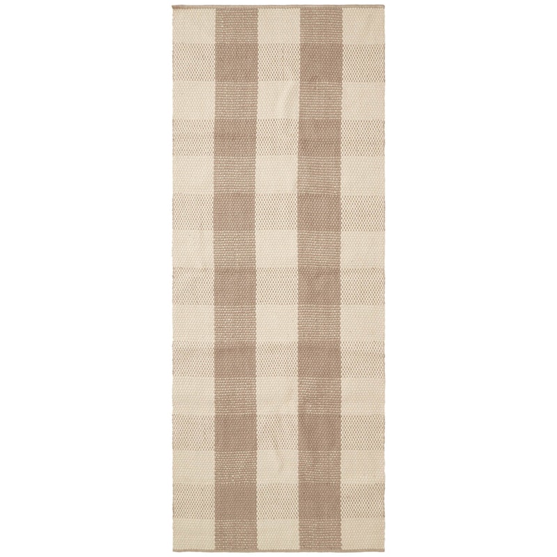 Checked Jute Matta 80x220 cm, Beige/Natur