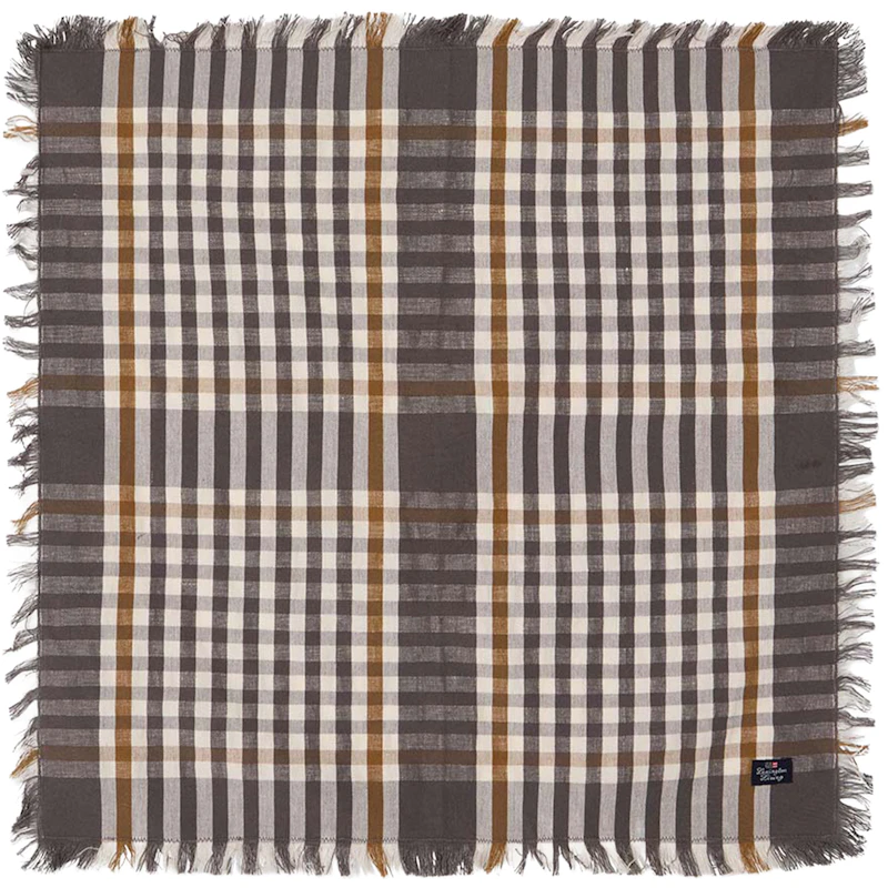 Checked Servett 50x50 cm, Grå / Vit / Fudge