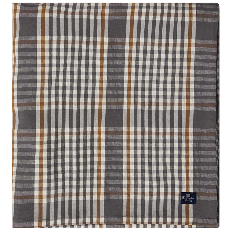 Checked Duk 150x350 cm, Grå / Vit / Fudge