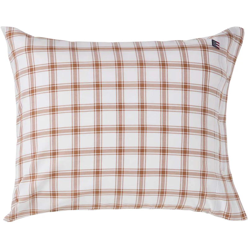 Checked Örngott 50x60 cm, Vit / Fudge