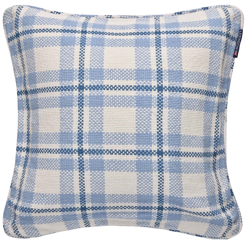 Checked Organic Kuddfodral 50x50 cm, Blå