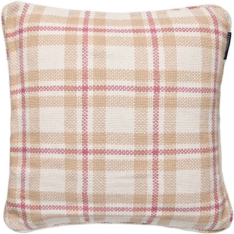 Checked Organic Kuddfodral 50x50 cm, Rosa