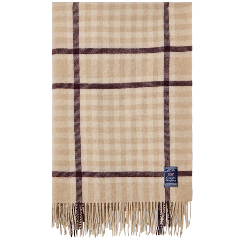 Checked Pläd 130x170 cm, Beige / Fikon