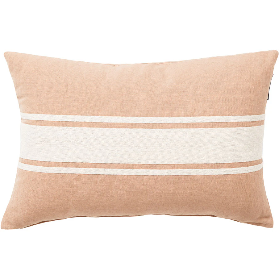 Lexington Embroidery Center Striped Linen/cotton Kudde 40x60 Cm /off-white - Prydnadskuddar & Fodral Linne Beige