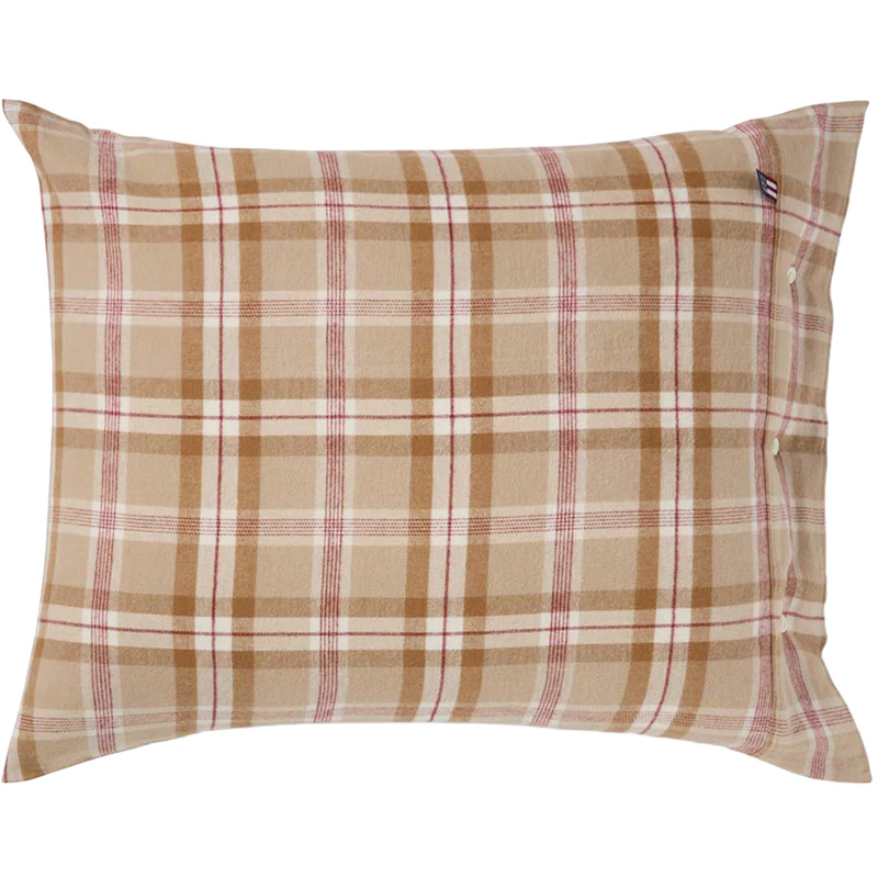 Checked Örngott 50x60 cm, Fudge / Beige / Fikon