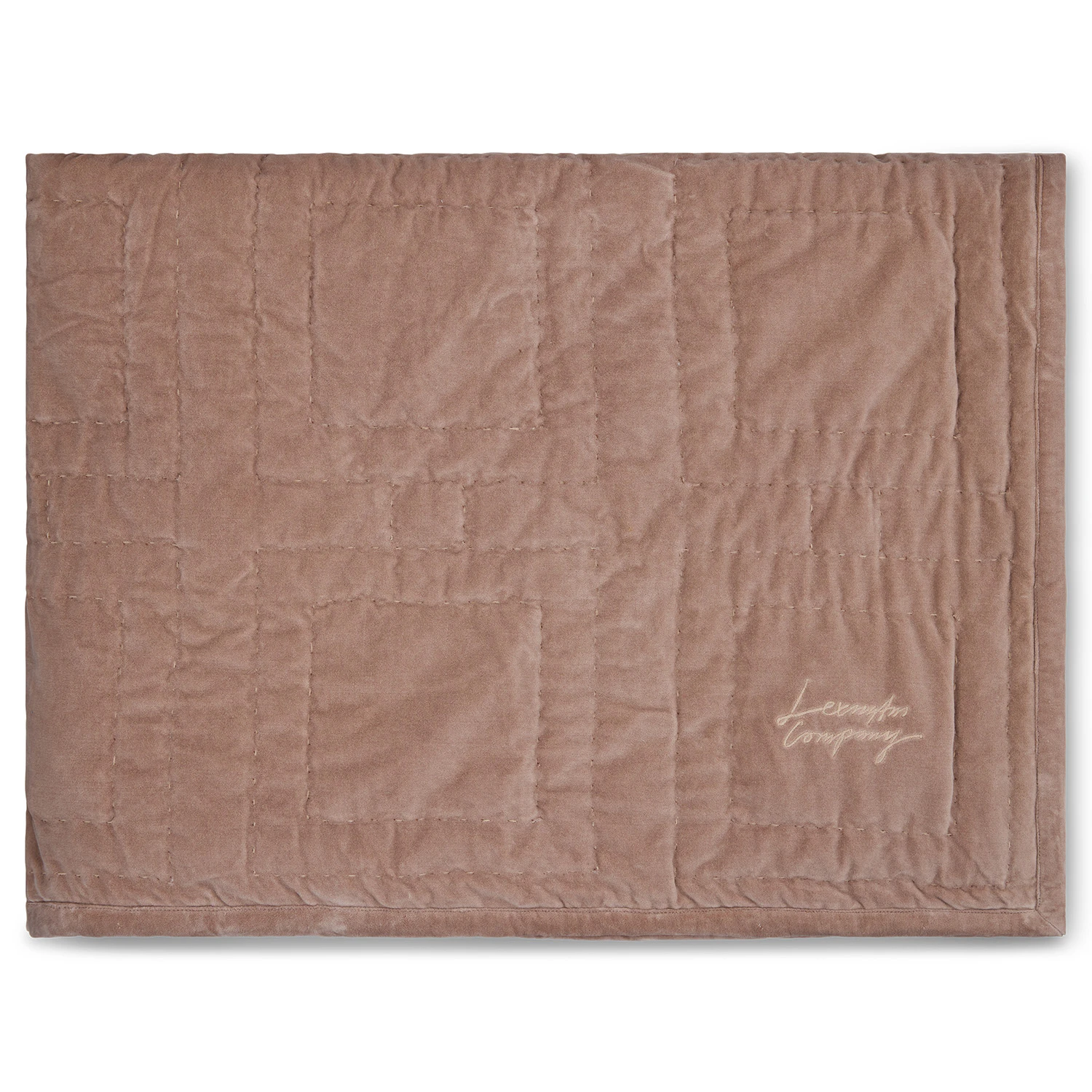 Lexington Graphic Quilted Överkast 240x260 Cm - Överkast Bomullssammet Beige