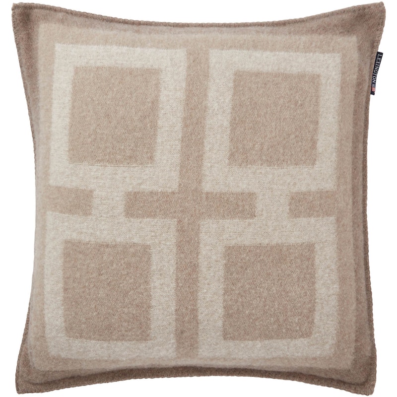 Graphic Recycled Wool Kuddfodral 50x50 cm, Beige/Brun