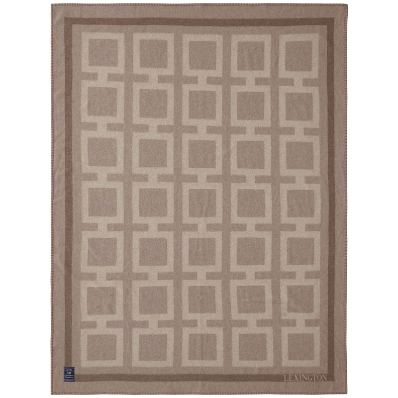 Graphic Recycled Wool Pläd 130x170 cm, Brun/Beige