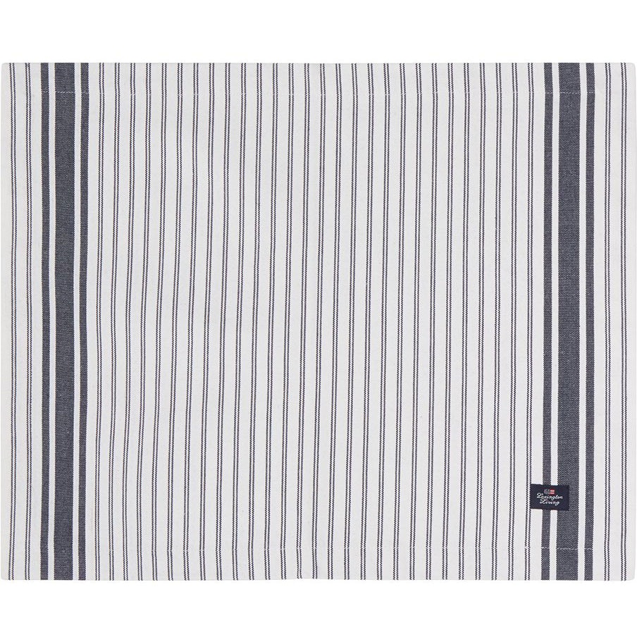 Lexington Icons Striped Organic Cotton Oxford Bordstablett / Dress Blue - Bordstabletter & Glasunderl&auml;gg Bomull Vit