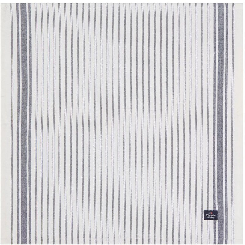 Icons Striped Organic Cotton Oxford Servett, Vit / Dress Blue