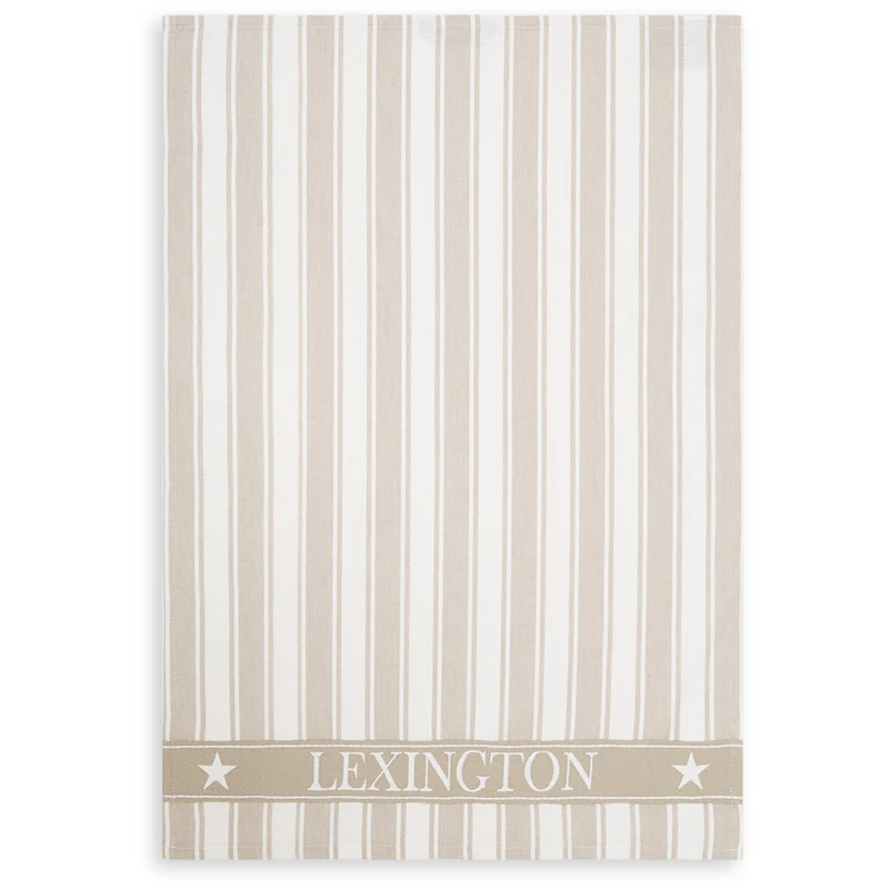 Icons Twill Waffle Striped Kökshandduk, Beige
