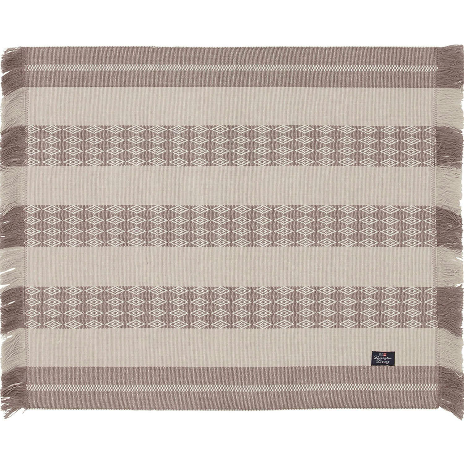 Lexington Jacquard Striped Bordstablett 40x50 Cm /beige - Bordstabletter & Glasunderl&auml;gg Ekologisk Bomull Vit