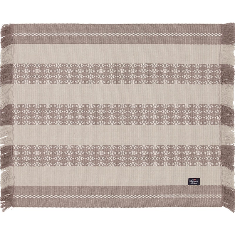 Jacquard Striped Bordsunderlägg 40x50 cm, Vit/Beige