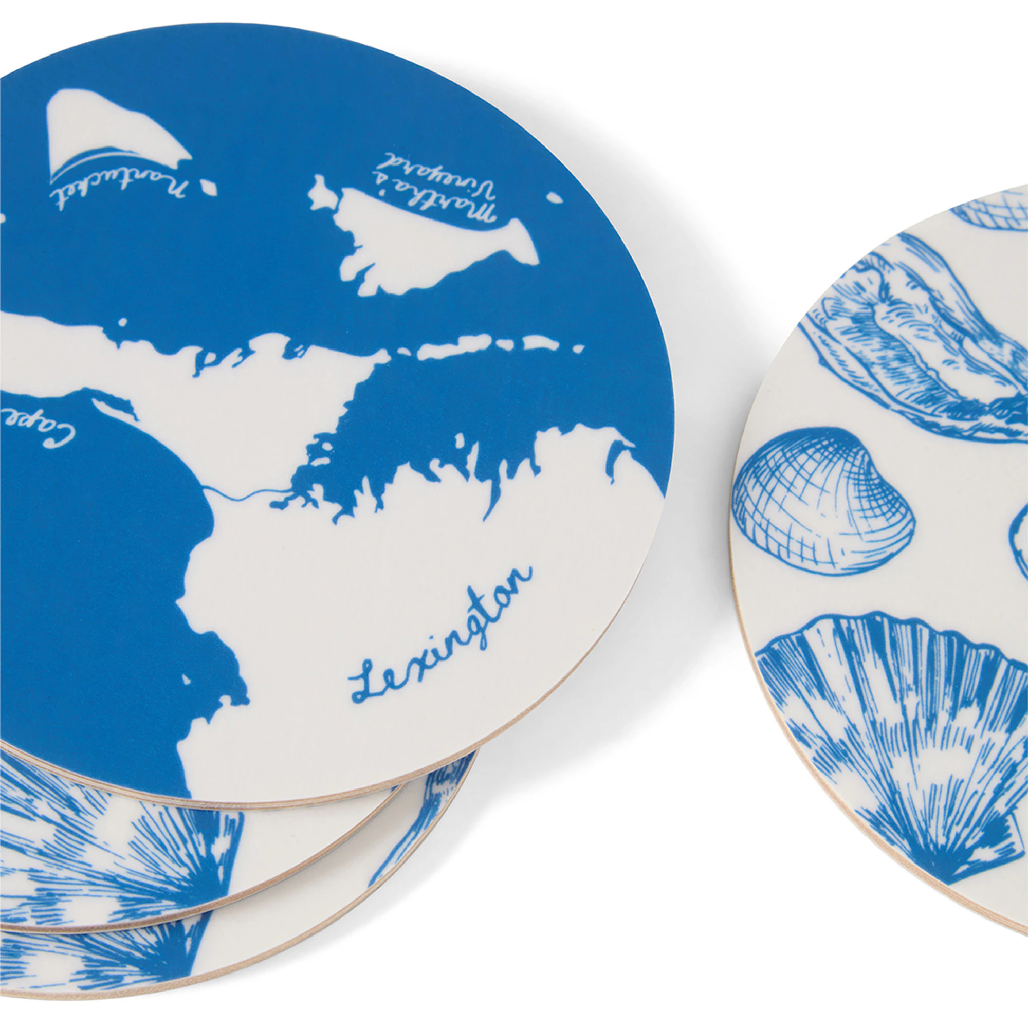 Lexington Glasunderl&auml;gg 4-pack / Bl&aring; - Bordstabletter & Glasunderl&auml;gg Bj&ouml;rkfan&eacute;r Vit