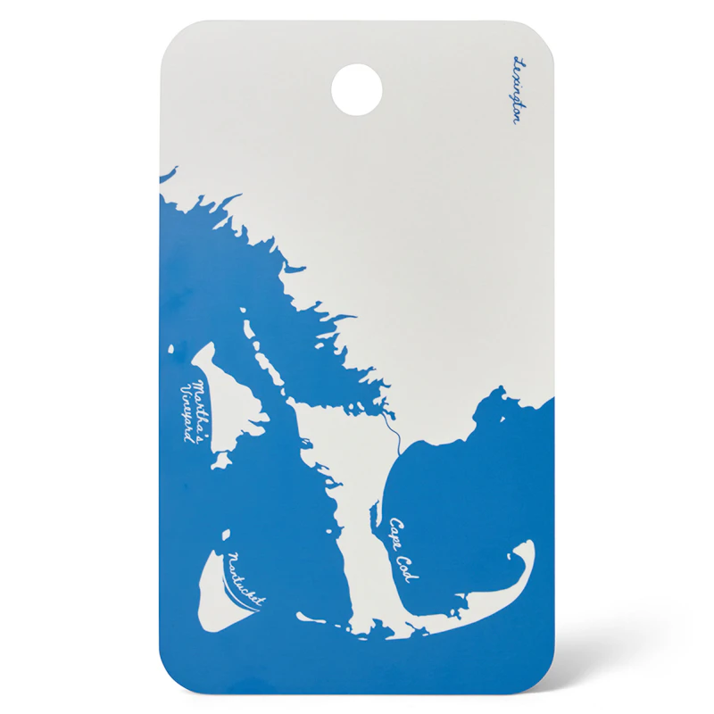 Skärbräda 20x34 cm, Vit / Blå