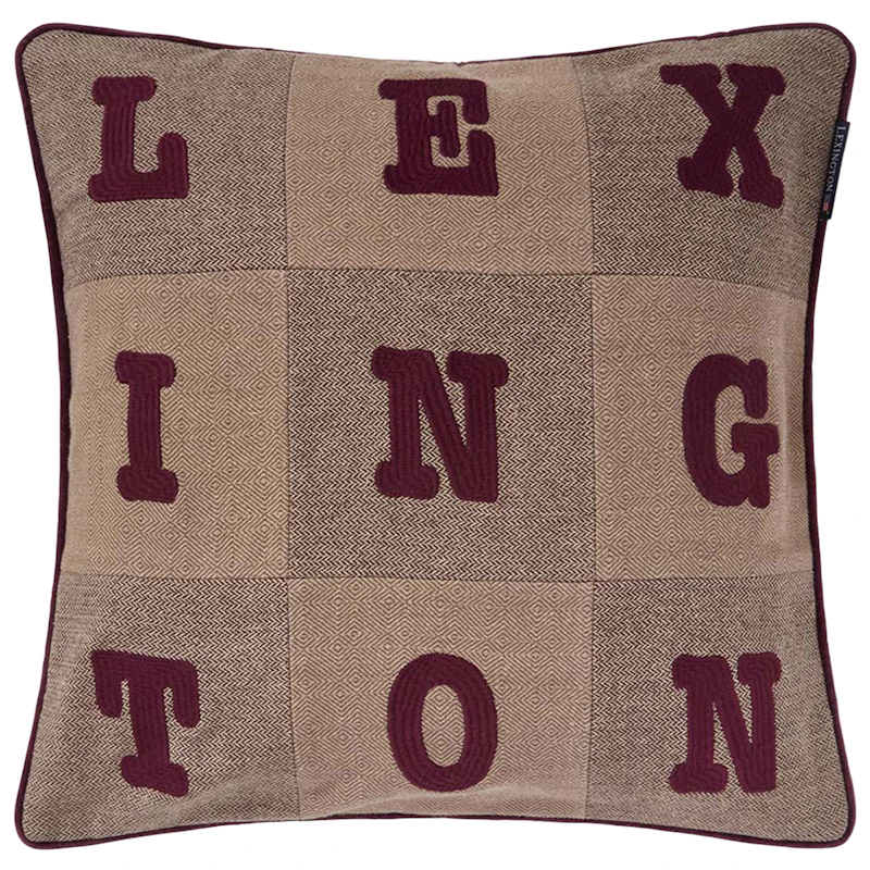 Letter Kuddfodral 50x50 cm, Beige / Brun / Fikon