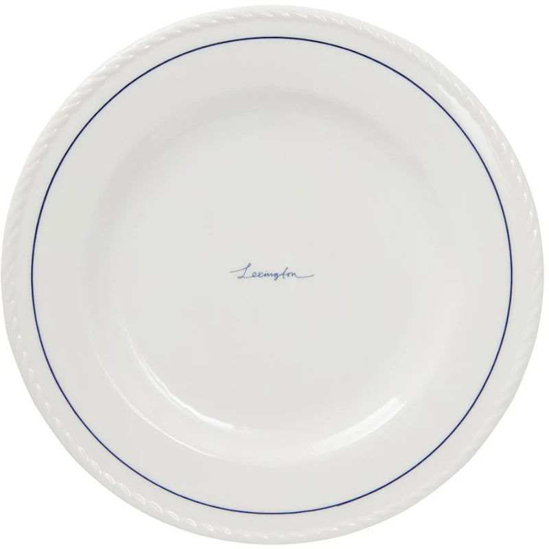 Lexington Porcelain Desserttallrik 22 cm 4-pack, Vit / Mörkblå