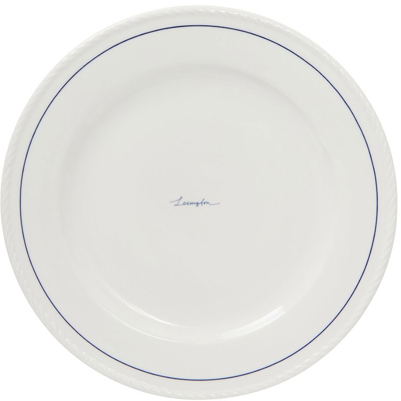 Lexington Porcelain Middagstallrik 27,5 cm 4-pack, Vit / Mörkblå