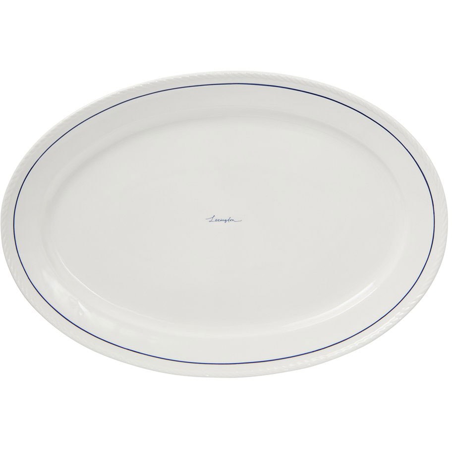Lexington Porcelain Fat Oval / M&ouml;rkbl&aring; - Uppl&auml;ggningsfat Porslin Vit