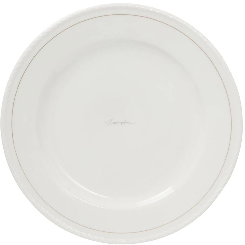 Lexington Porcelain Middagstallrik 27,5 cm 4-pack, Vit / Beige