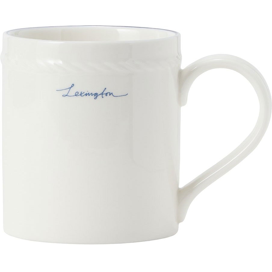 Lexington Porcelain Mugg 8 Cm / M&ouml;rkbl&aring; - Kaffekoppar Porslin Vit