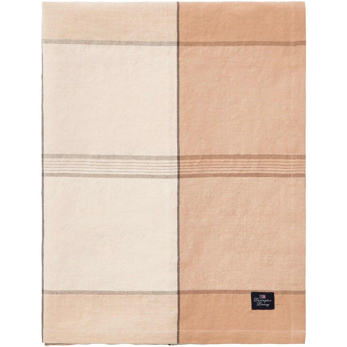 Lexington Linen/cotton Checked Duk /beige 150x250 Cm - Dukar & löpare Bomull Vit